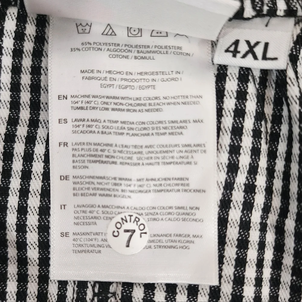 CHEF WORKS Chef Pants Mens Size 4XL Black/White Gingham Check NWT